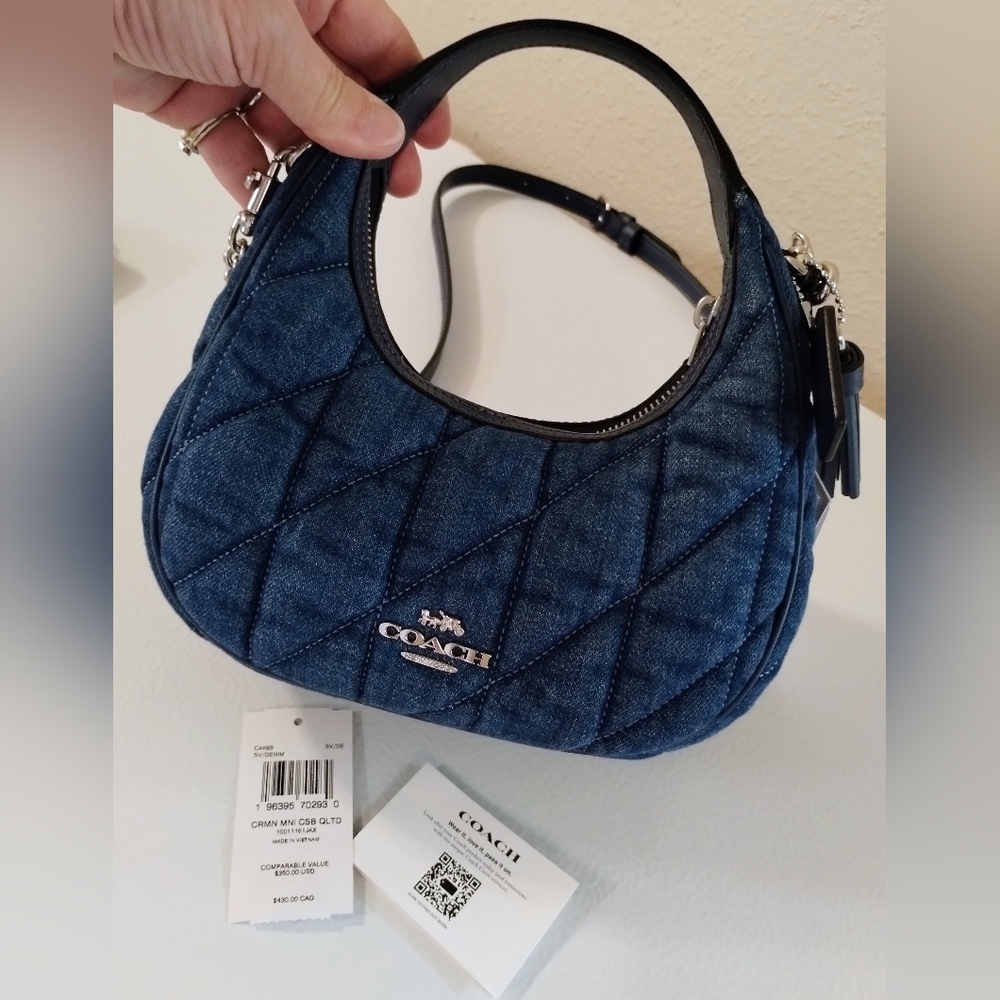 Coach Denim Mini Crossbody Bag NWT With Coach Denim Card Case Wallet NWT - Picture 8 of 13